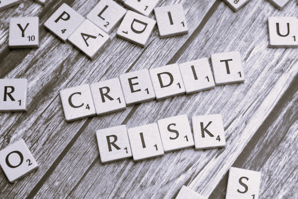 letter tiles spelling out credit risk